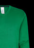 Felgroene pullover met V-hals